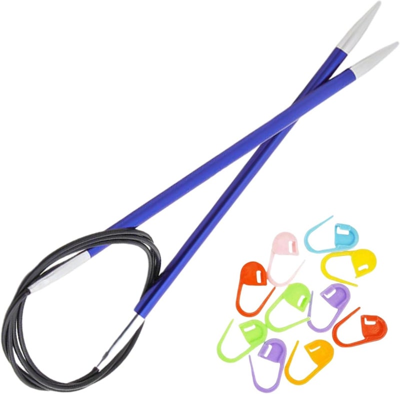 Knit Pro Zing Circular Knitting Needles 47 inch, Size 7 (120cm, 4.50mm) with 10 Colorful Stitch Markers - Image 1